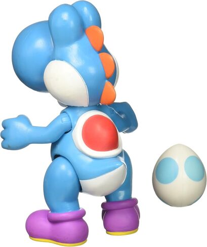 World of Nintendo Light Blue Yoshi with Egg Action Figure, 4" in Saudi Arabia
