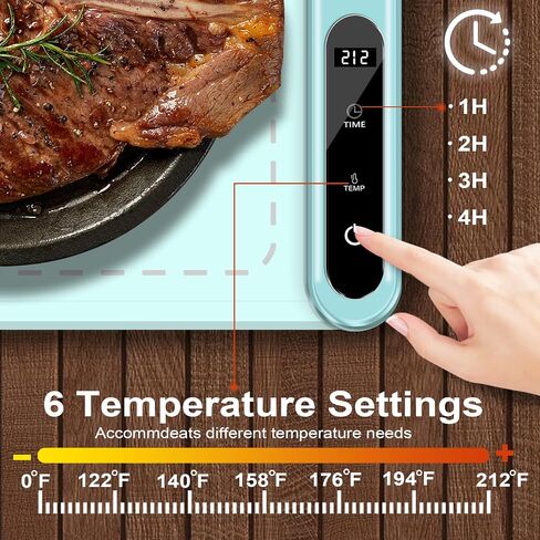 Silicone Electric Food Warmer Mat: Upgrade Temp Master Adjustable Warming Tray Foldable Heating Hot Plate Party Buffet Server Pad - Rose Quartz in Saudi Arabia
