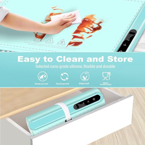 Silicone Electric Food Warmer Mat: Upgrade Temp Master Adjustable Warming Tray Foldable Heating Hot Plate Party Buffet Server Pad - Rose Quartz in Saudi Arabia