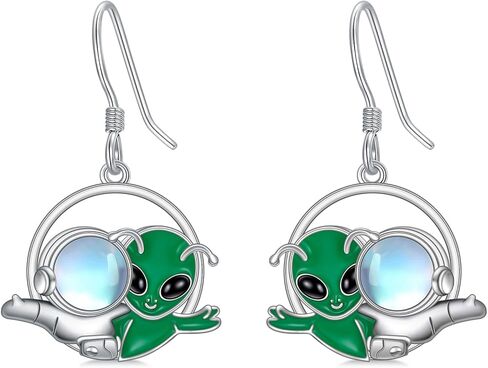 العمل الرومانسي موس العقيق تريسكيليون أقراط 925 الفضة الاسترليني الثلاثي دوامة Leverback أقراط مجوهرات للفتيات النساء هدايا عيد ميلاد الأم in Kuwait