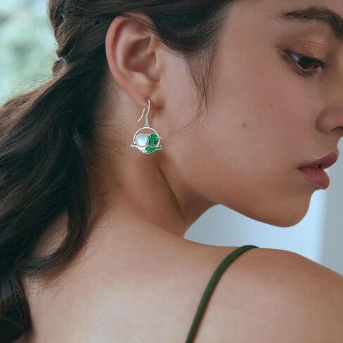 العمل الرومانسي موس العقيق تريسكيليون أقراط 925 الفضة الاسترليني الثلاثي دوامة Leverback أقراط مجوهرات للفتيات النساء هدايا عيد ميلاد الأم in Kuwait