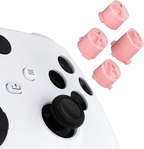 eXtremeRate ABXY Buttons for Xbox Core Wireless Controller, Two-Tone Carmine Pale Red & Clear Classic Symbols Action Buttons Replacement Prats for Xbox One S/X, Elite Series 2 Core & 1 Controller in Saudi Arabia