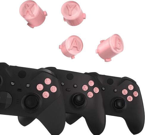 eXtremeRate ABXY Buttons for Xbox Core Wireless Controller, Two-Tone Carmine Pale Red & Clear Classic Symbols Action Buttons Replacement Prats for Xbox One S/X, Elite Series 2 Core & 1 Controller in Saudi Arabia