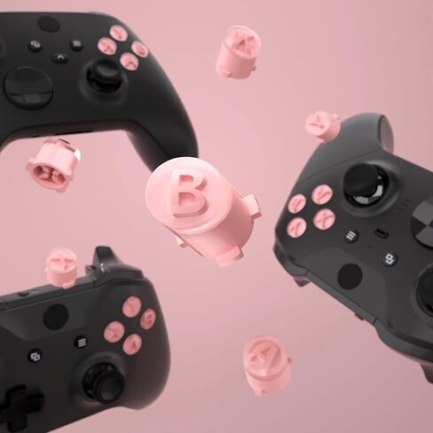 eXtremeRate ABXY Buttons for Xbox Core Wireless Controller, Two-Tone Carmine Pale Red & Clear Classic Symbols Action Buttons Replacement Prats for Xbox One S/X, Elite Series 2 Core & 1 Controller in Saudi Arabia