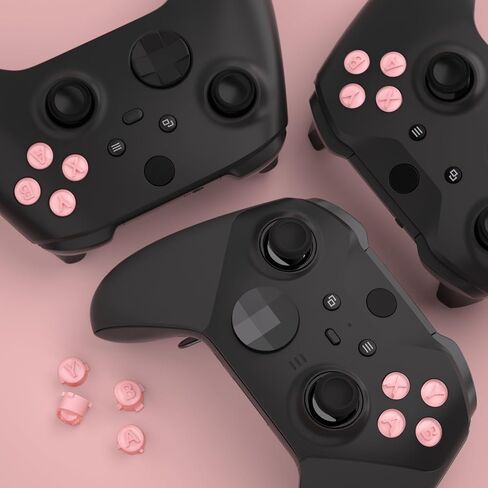 eXtremeRate ABXY Buttons for Xbox Core Wireless Controller, Two-Tone Carmine Pale Red & Clear Classic Symbols Action Buttons Replacement Prats for Xbox One S/X, Elite Series 2 Core & 1 Controller in Saudi Arabia