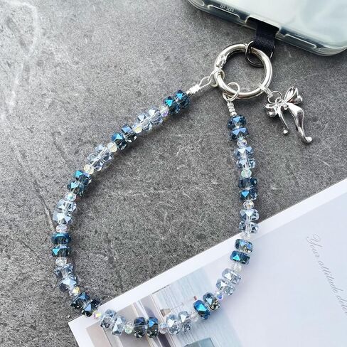 Crystal Cell Phone Wrist Strap Phone Charm Beaded phone Lanyard Hands-Free Wristlet Bracelet Wrist Grip Strap for Women in Saudi Arabia