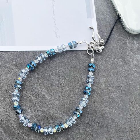Crystal Cell Phone Wrist Strap Phone Charm Beaded phone Lanyard Hands-Free Wristlet Bracelet Wrist Grip Strap for Women in Saudi Arabia