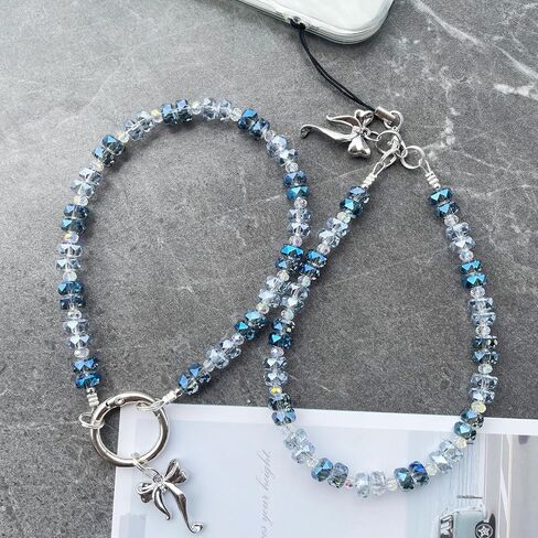 Crystal Cell Phone Wrist Strap Phone Charm Beaded phone Lanyard Hands-Free Wristlet Bracelet Wrist Grip Strap for Women in Saudi Arabia