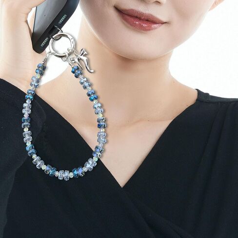 Crystal Cell Phone Wrist Strap Phone Charm Beaded phone Lanyard Hands-Free Wristlet Bracelet Wrist Grip Strap for Women in Saudi Arabia