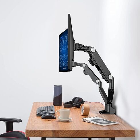 AVLT Dual 17"-35" Monitor Arm Desk Mount fits Two Flat/Curved Monitor Full Motion Height Swivel Tilt Rotation Adjustable Monitor Arm - VESA/C-Clamp/Grommet/Cable Management in Saudi Arabia