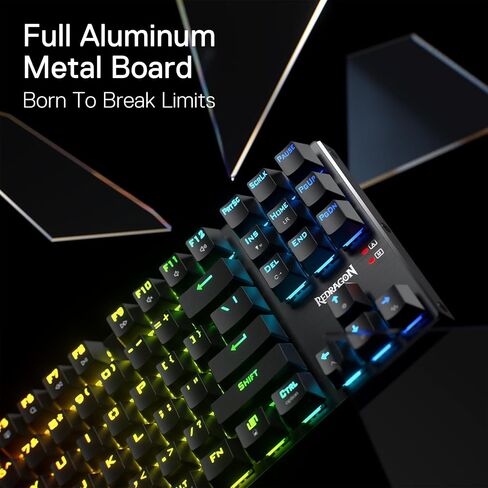 Redragon K660RGB-PRO (K556 TKL) Wireless Gaming Keyboard, 80% 87 Keys BT/2.4Ghz Tri-Mode Aluminum Mechanical Keyboard w/Mac Function Keys, Hot-Swap Sockets & Noise Absorbing Form, Red Switch in Kuwait