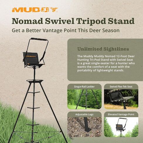 Muddy MTP8100 12' Nomad Tri-Pod, Black, One Size in Saudi Arabia