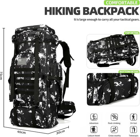 King'sGuard 70L Camping Hiking Backpack Tactical Backpack Military Molle Rucksack Backpack for Outdoor in Kuwait