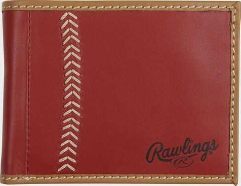 محفظة رولينجز "Pop Baseball Stitch جلدية ثنائية الطي - محفظة رياضية ممتازة للرجال (رمادي) in Saudi Arabia