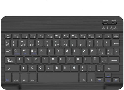 SENGBIRCH - Teclado Bluetooth en Español (Incluye Ñ) لـ iOS، iPad Pro 11، iPad 7a، 8a، 9a، 10a Genaración، iPad Air، Mac، Tabletas Android Samsung Galaxy، Lenovo (Negro) in Saudi Arabia