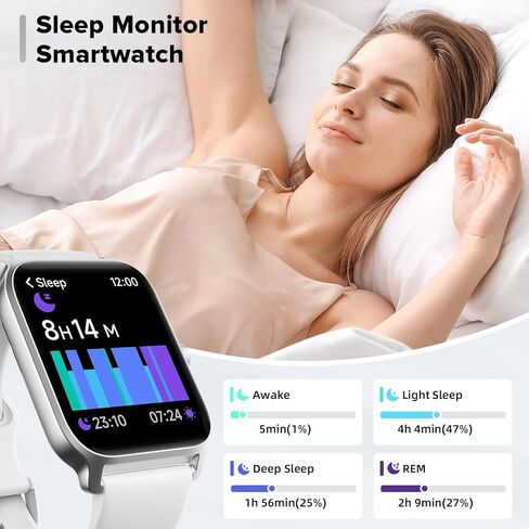 ساعات ذكية للرجال/النساء، ساعة أليكسا لتتبع اللياقة البدنية مدمجة مقاس 1.8 بوصة مع مكالمات بلوتوث، مقاومة للماء IP68، معدل ضربات القلب/النوم/SpO2/مراقب الضغط، 110 أوضاع رياضية متوافقة مع هواتف Android وiOS in Kuwait
