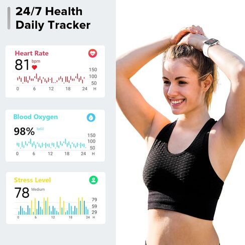 ساعات ذكية للرجال/النساء، ساعة أليكسا لتتبع اللياقة البدنية مدمجة مقاس 1.8 بوصة مع مكالمات بلوتوث، مقاومة للماء IP68، معدل ضربات القلب/النوم/SpO2/مراقب الضغط، 110 أوضاع رياضية متوافقة مع هواتف Android وiOS in Kuwait