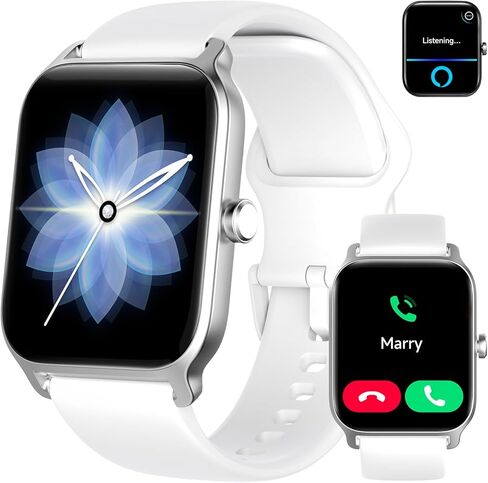 ساعات ذكية للرجال/النساء، ساعة أليكسا لتتبع اللياقة البدنية مدمجة مقاس 1.8 بوصة مع مكالمات بلوتوث، مقاومة للماء IP68، معدل ضربات القلب/النوم/SpO2/مراقب الضغط، 110 أوضاع رياضية متوافقة مع هواتف Android وiOS in Kuwait