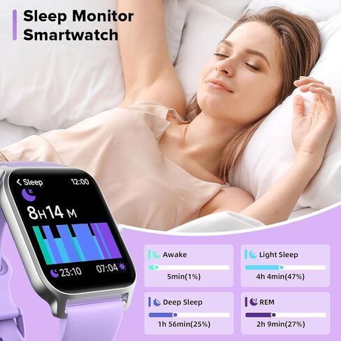 Smart Watches for Men/Women, 1.8'' Alexa Built-in Fitness Tracker Watch with Bluetooth Calls, IP68 Waterproof, Heart Rate/Sleep/SpO2/Stress Monitor, 110 Sport Modes Compatible Android & iOS Phones in Saudi Arabia