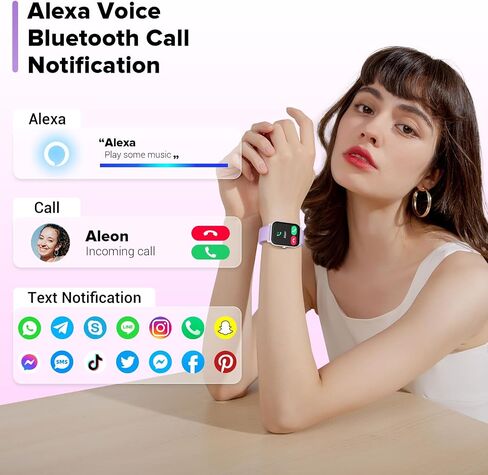 Smart Watches for Men/Women, 1.8'' Alexa Built-in Fitness Tracker Watch with Bluetooth Calls, IP68 Waterproof, Heart Rate/Sleep/SpO2/Stress Monitor, 110 Sport Modes Compatible Android & iOS Phones in Saudi Arabia