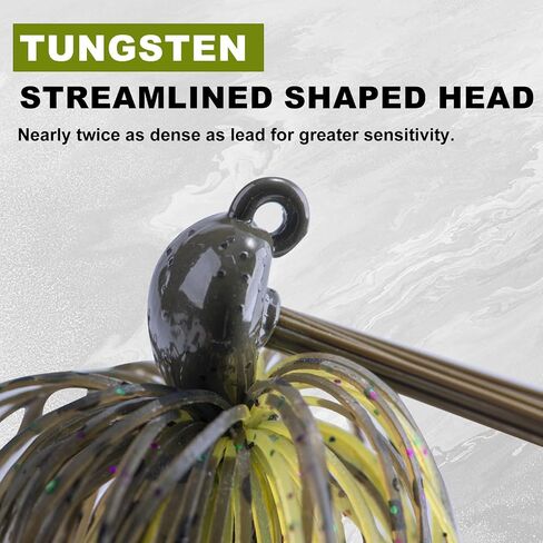 Tungsten Swim Jigs for Bass Fishing,3/8oz Bass Jigs with Weed Guard,Tungsten Jig Head Bass Fishing Jigs,Silicone Skirts Flipping Jigs, Weedless Swim Jig Fishing Lure for Trout, Pike, Walleye in Saudi Arabia