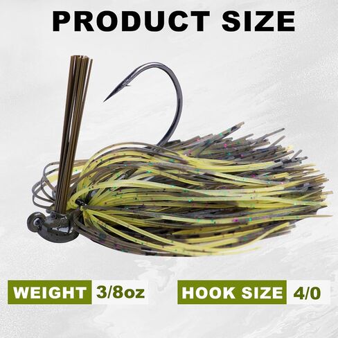 Tungsten Swim Jigs for Bass Fishing,3/8oz Bass Jigs with Weed Guard,Tungsten Jig Head Bass Fishing Jigs,Silicone Skirts Flipping Jigs, Weedless Swim Jig Fishing Lure for Trout, Pike, Walleye in Saudi Arabia