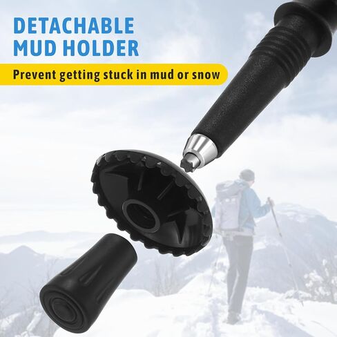 TOMSHOO 2pc Hiking Poles Trekking Poles Collapsible, Ultralight Folding Hiking Stick with Quick Lock System Walking Sticks for Women Men Balance with Extra-Long Foam Handle and Flip Lock in Saudi Arabia