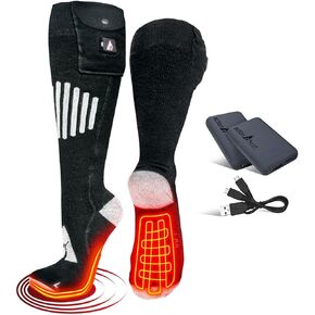 ActionHeat 5V Battery Heated Socks for Winter Outdoor Activities – Up to 5+ Hours Battery Life with Touch Controls