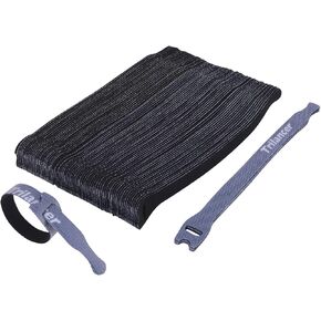 Trilancer Reusable Cable Straps Wire Ties, Pack of 50 Adjustable Cord Fastener Cable Organizer, 8 Inches (Black)