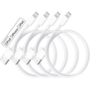 for iPhone Charger Cable 3ft 4Pack for Lightning to USB Charging Cord 3Foot,for Apple for iPhone 14 Pro Max/14/13/12/11/XR/Xs/X/8/7/6, for iPad/Air/Mini White Fast Phone Charge 3 feet