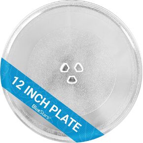 BlueStars Microwave Glass Plate 12"/30.5cm - Replaces W10337247 W11367904 - Universal Fit for KitchenAid Maytag Whirlpool Amana - Durable Y-Type Turntable Tray