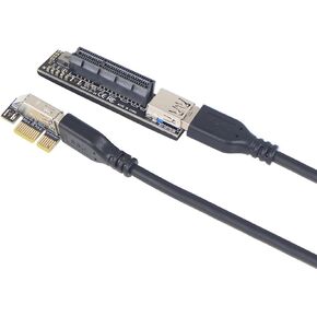 JMT Add On Cards PCI Express X1 to X4 USB 3.0 Adapter Raiser Extender PCIE Riser Card USB3.0 PCI-E SATA Expansion Card Raiser
