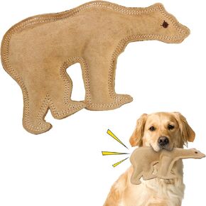 SPOT by Ethical Products Dura-Fused Leather Squirrel Dog Toy with Squeaker | Durable, Real Leather Squirrel Squeak Toy for Dogs | Double Stitched Seams and Jute Backing for Added Strength | Small