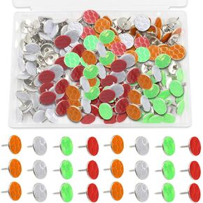 200 Pcs Reflective Tacks for Trail Marking,Hunting Reflective Tacks Reflective Trail Markers Tacks,Colorful Reflective Tacks for Hunting Camping Hiking Survival Outdoors