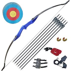 Tongtu Recurve Bow Right and Left Handed,Takedown Bow and Arrows for Adult & Youth Beginner 30lb 40lb Traditional Archery Bows Set with 6pcs Arrows