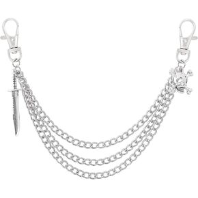 HAQUIL 2PCS Punk Goth Skull Heads Metal Shoe Chain, Shoe Charms, Shoelace Chains, Shoe Lace Charm Chains, Footwear Jewelry Accessories