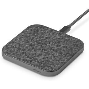 COURANT Catch:1 Classics - Italian Leather Wireless Charging Pad - Compatible with iPhone 16, 15, 14, 13, 12, 11, X, Samsung Galaxy S23, S22, S21, S20, Note, AirPods, AirPods Pro (Bone)