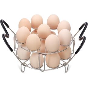 Stackable Egg Steamer Rack Trivet 9 holes with Heat Resistant Handles for Instant Pot Accessories Stainless Steel Egg Assit fits 6qt 8qt Pressure Cooker(9 Holes Handle Set)
