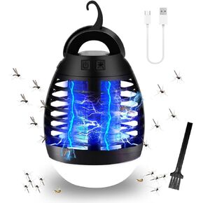 Bug Zapper Outdoor Bug Repellent Rechargeable Camping Lamp Waterproof Mosquito Killer Fly Trap Mosquito Repellent Portable Bug Zapper for Outdoor, Patio, Camping Accessories, Camping Gear Must Haves