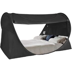 Alvantor Privacy Pop Up Bed Tent for Twin Bed, Easy Setup Blackout and Breathable Mesh Bed Canopy Lightweight Portable Sleep Pod with Carry Bag Dream Tent for Indoor Outdoor Use- Twin/Black