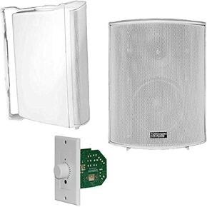 Earthquake Sound AWS502W Outdoor Bluetooth Speaker Set with in-Wall Amplifier - White