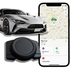 Mini GPS Vehicle Tracker - Real-Time Magnetic Tracking Device with Weatherproof Case, No Monthly Fees, Compatible with Apple Find My (iOS Only) - Ultimate Hidden Car Tracker for Global Coverage