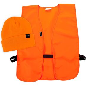Allen Company Stocking Cap & Vest Combo, Men's, M-XL, Blaze Orange