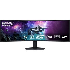 SAMSUNG 49" Odyssey G9 (G95C) Series DQHD 1000R Curved Gaming Monitor, 240Hz, 1ms(GtG), DisplayHDR 1000, AMD FreeSync Premium Pro, Eye Saver Mode, Auto Source Switch+, LS49CG950ENXZA, 2024