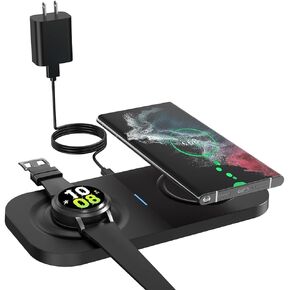 Wireless Charging Pad, JoyGeek Dual Wireless Charger for iPhone 14 Plus/14 Pro/14/13 Pro Max/Pro/Mini/12,Airpods 3/2,Wireless Phone Charger for Samsung S22/S21,24W Fast Wireless Charger（Black）