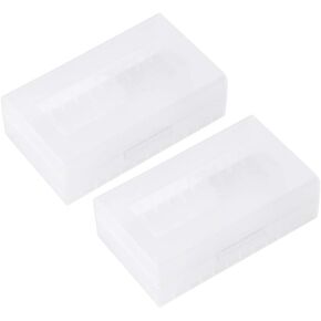 AMONIDA Battery Storage Box Organizer Pack of 2 Cases 220700/21700 Battery Box Container Waterproof Battery Storage Box Battery Holder Clear