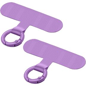 Phone Tether Tab, 2 Pack Cell Phone Lanyard Patch Without Adhesive, Phone Strap Replacement Part for All Full Phone Cases (Black)