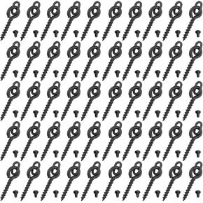Swim Bait Rotary Screw with Oval Buckle and 50 Black Hook Stop Rubber Handle Bead for Carp Fishing Tackle Accessories 50PCS