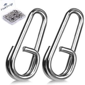 Oval Split Rings Fishing - 50pcs Fishing Power Clips Snaps Quick Change for Lures Stainless Steel Fishing Tackle