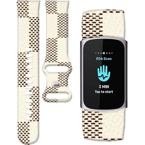 Compatible with Charge 6/Charge 5 WatchBands for Women Men,Elastic Adjustable Wristbands,Breathable Sport Band Soft Waterproof Health Tracker